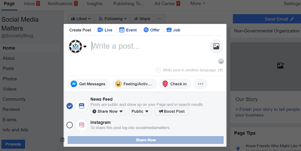 Write Facebook Post