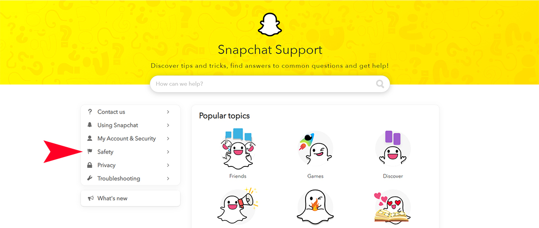 Click here to visit SnapChat Safety Center Snapchat Safety Center